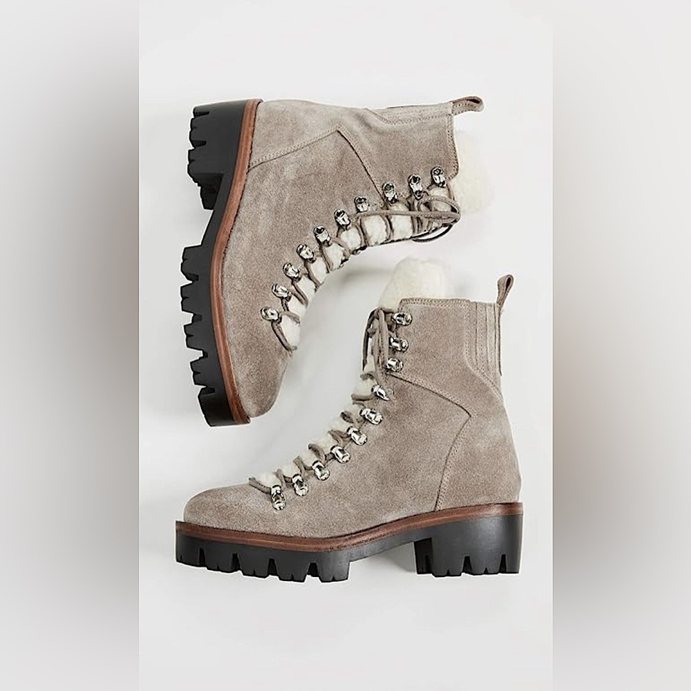 👢Jeffrey Campbell Women's Culvert Sherpa Cozy Winter Combat Boots